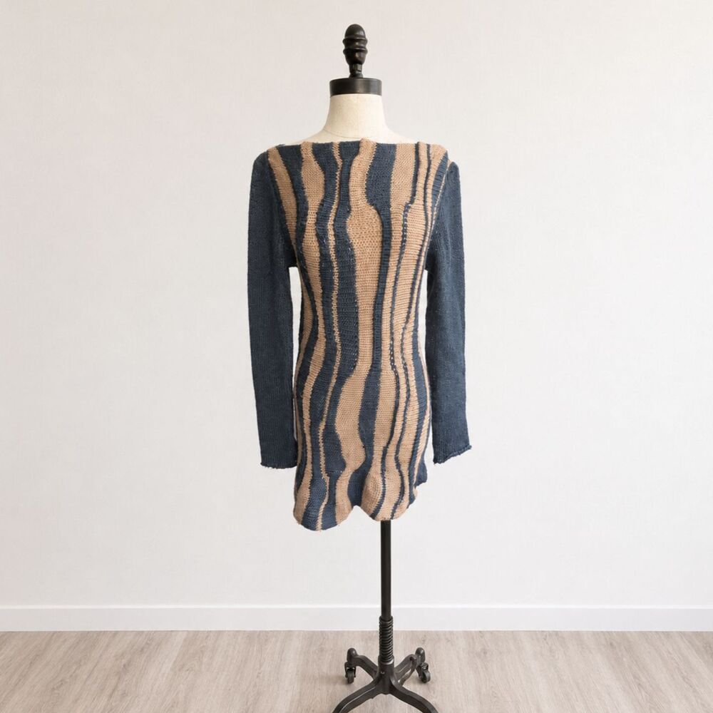 Manila Grace Made in Italy Hand Knit Mini Sweater Dress Women’s Small Y2K